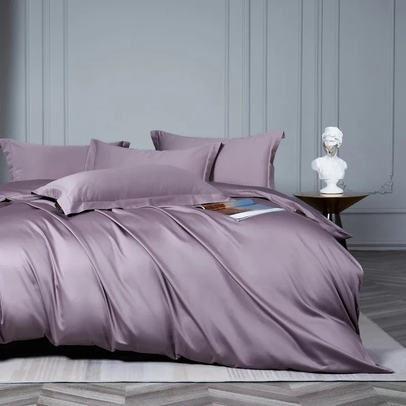 Premium Purple Grey 1000TC Egyptian Cotton Silky Bedding set