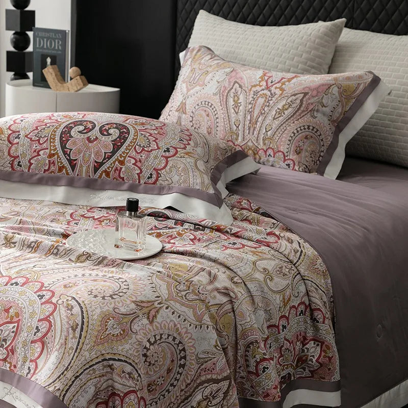 Bohemian Baroque Eucalyptus Lyocell Silky Wedding Bedding Set