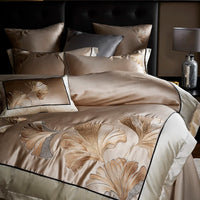 Thumbnail for Luxury Red Gold Ginkgo Biloba 1000TC Egyptian Cotton Embroidered Bedding Set