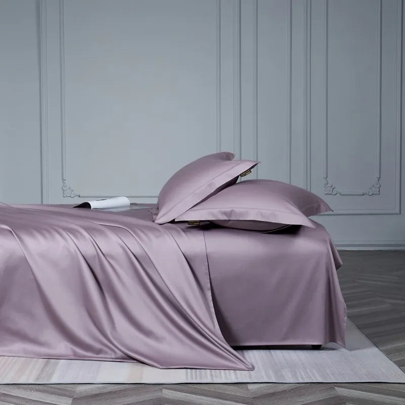 Premium Purple Grey 1000TC Egyptian Cotton Silky Bedding set