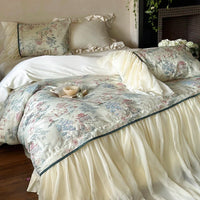 Thumbnail for Nature Leaves Print French Princess Lyocell Cotton Skin-friendly Bedding Set