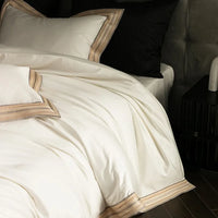 Thumbnail for White Gold Embroidered 100%Cotton Hotel Grade Bedding Set