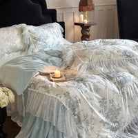 Thumbnail for Vintage French Printing Flower Princess, Velvet Fleece Warm Bedding Set