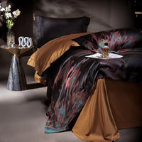 Thumbnail for Brown Purple Jacquard Luxury Silky Soft Egyptian Cotton 1000TC Bedding Set