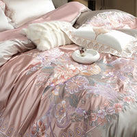 Thumbnail for Luxury Gorgeous Flowers European Embroidered Palace Egyptian Cotton 1200TC Bedding Set