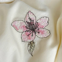 Thumbnail for White Luxury Butterfly Flowers Embroidered Duvet Cover Set, Cotton Bedding Set