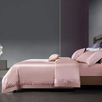 Thumbnail for Silver Pink Luxury Embroidered Egyptian Cotton 1000TC Silky Hotel Quality Bedding Set