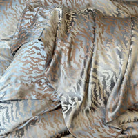 Thumbnail for Silver Gray Jacquard Luxury Soft Silky Duvet Cover, Egyptian Cotton 1000TC Bedding Set