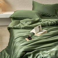 Thumbnail for Green Gray Soft Silky Skin-friendly Lyocell Eucalyptus Fiber Bedding Set