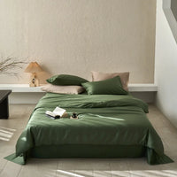 Thumbnail for Green Gray Soft Silky Skin-friendly Lyocell Eucalyptus Fiber Bedding Set