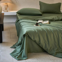 Thumbnail for Green Gray Soft Silky Skin-friendly Lyocell Eucalyptus Fiber Bedding Set