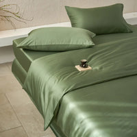 Thumbnail for Green Gray Soft Silky Skin-friendly Lyocell Eucalyptus Fiber Bedding Set