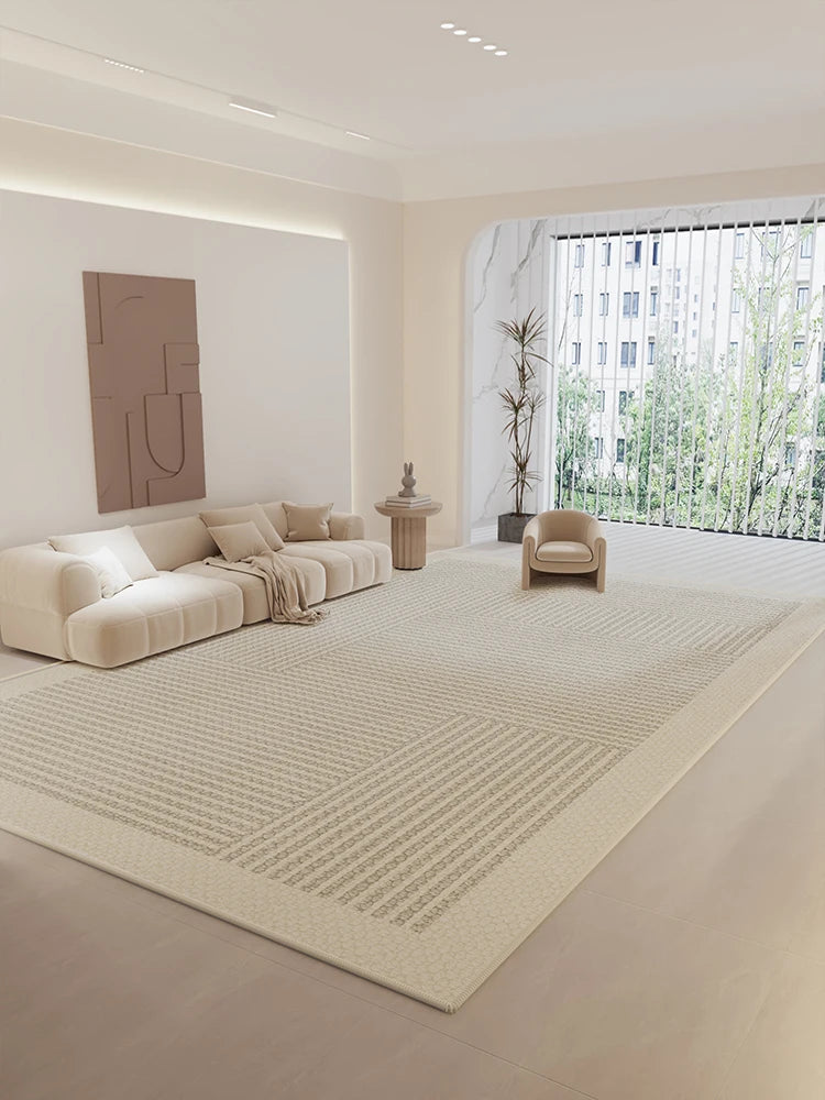 Premium Striped Clean Rug Carpet Soft Large Area Living Room Bedroom