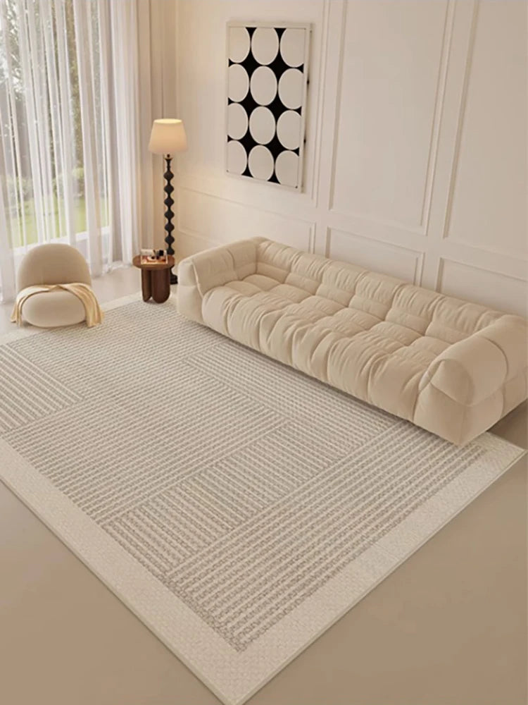 Premium Striped Clean Rug Carpet Soft Large Area Living Room Bedroom