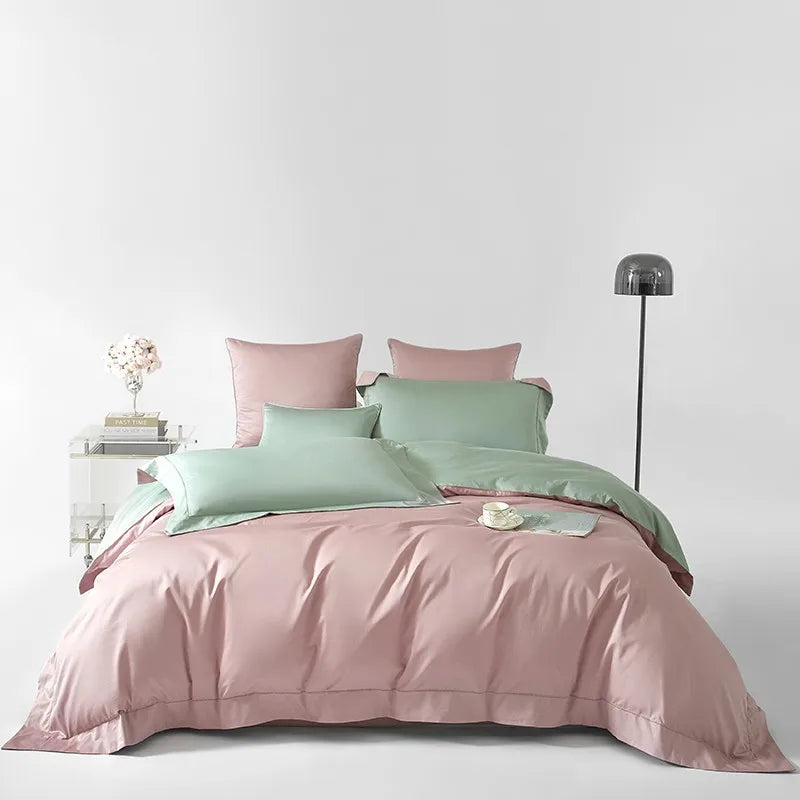 Luxury Pink Weave Silky Soft Breathable Egyptian Cotton 1000TC Bedding Set