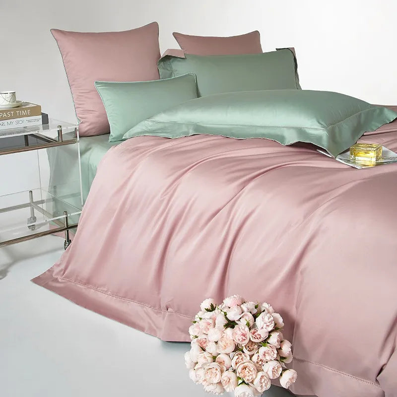 Luxury Pink Weave Silky Soft Breathable Egyptian Cotton 1000TC Bedding Set