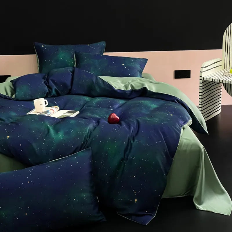 Galaxy Ultra Soft Cooling 100%Nature Eucalyptus Lyocell Duvet Cover Bedding Set