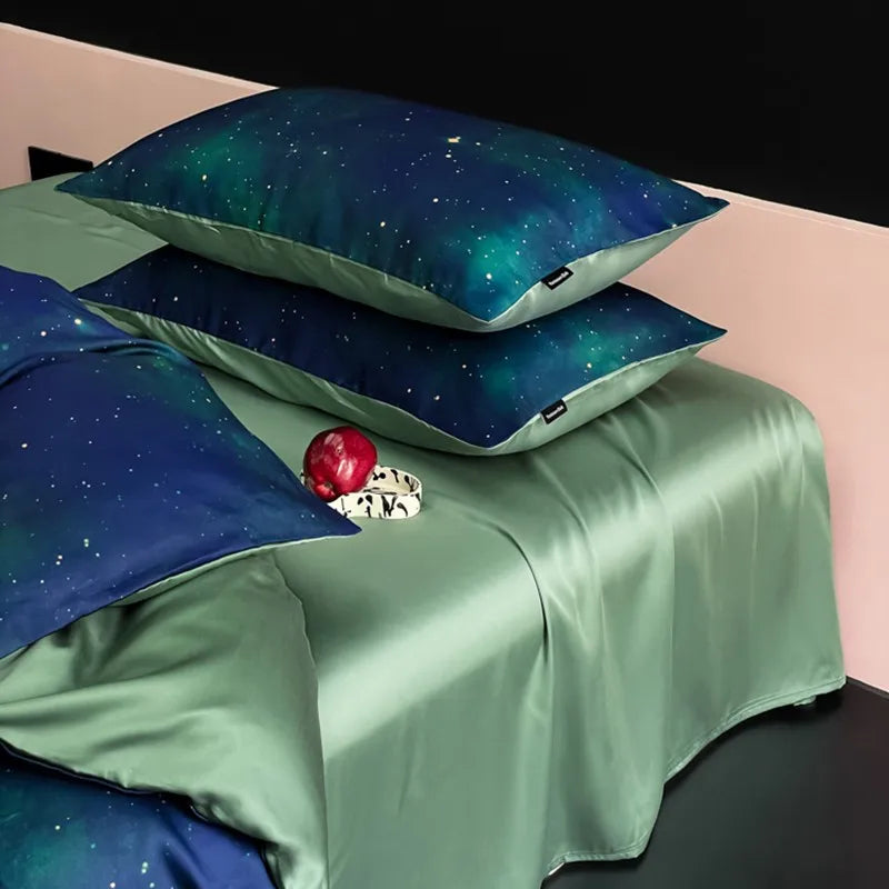 Galaxy Ultra Soft Cooling 100%Nature Eucalyptus Lyocell Duvet Cover Bedding Set