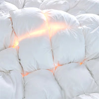 Thumbnail for Ultra Soft White Silver Grey Goose Down Comforter Set - Luxurious 100% Cotton Bedding