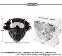 Thumbnail for White Black Skull Motorcycle Helmets Goggles Cycling Glasses Men Motocross Face Anti-UV