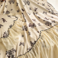 Thumbnail for Vintage French Black Butterfly Flowers Print Egyptian Cotton Bedding Set