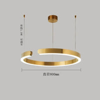 Thumbnail for Modern Scandinavian Rose Gold Ring Led Pendant Lighting Dimmable Chandelier Home Decorate