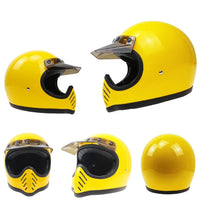 Thumbnail for Vintage White Grey DOT ECE Approved Full Face Light Weight Motorcycle Helmets