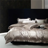 Thumbnail for European Peacock Blue Gray Luxury Jacquard Egyptian cotton 1000TC Bedding Set