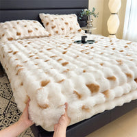 Thumbnail for Colorful Thicken Plush Mattress Cover Winter Warm Softest for Quilted Bedding