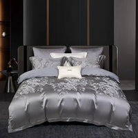 Thumbnail for Luxury Blue Royal Silver Satin Cotton 800TC Duvet Cover Bedding Set