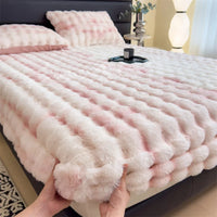 Thumbnail for Colorful Thicken Plush Mattress Cover Winter Warm Softest for Quilted Bedding