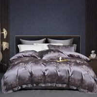 Thumbnail for Luxury Blue Royal Silver Satin Cotton 800TC Duvet Cover Bedding Set