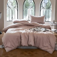 Thumbnail for Grey Pink Premium Organic Eucalyptus Lyocell Silky Soft Cooling Bedding Set