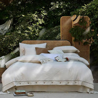 Thumbnail for Premium White Nordic Cotton and Linen Breathable Bedding Set