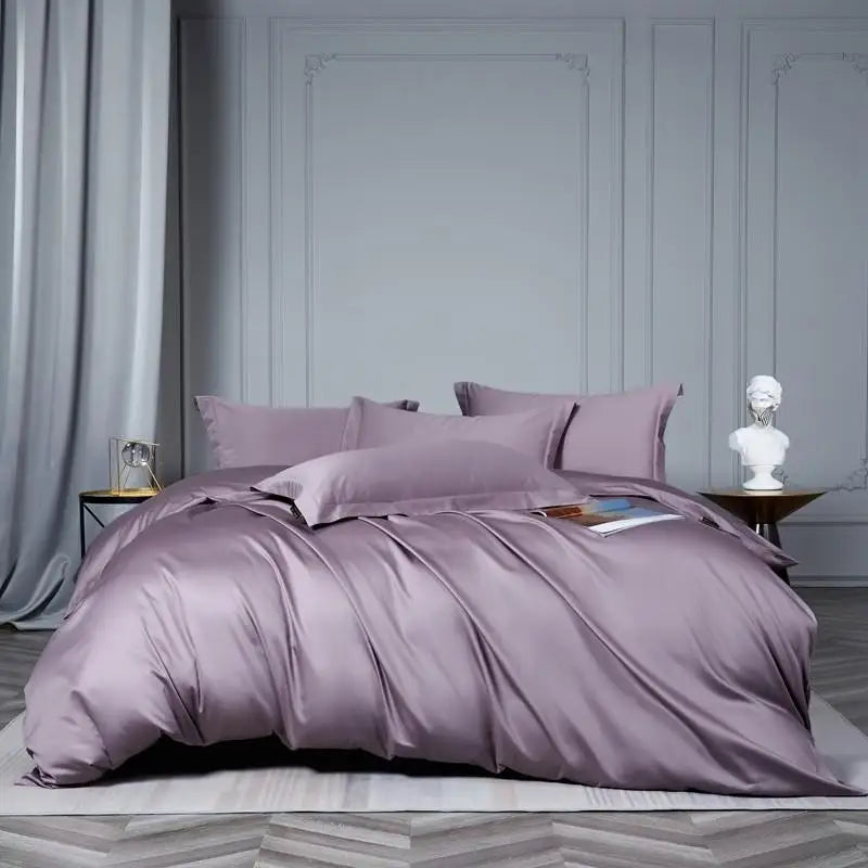 Premium Purple Grey 1000TC Egyptian Cotton Silky Bedding set