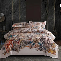 Thumbnail for Tiger Elephant Tropical Jungle Egyptian Cotton 1000TC Ultra Soft Silky Bedding set