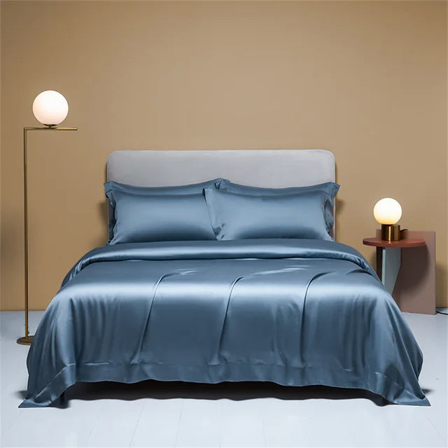 Nordic Dark Blue Egyptian Cotton 600TC Europe Family Bedding Set