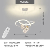 Thumbnail for Luxury White Gold Glass Ball LED Lighting Chandeliers Bedroom Kitchen Pendant