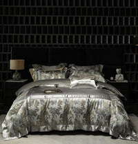 Thumbnail for Italian Classic Luxury Jacquard Egyptian Cotton 1000TC Embroidered Bedding Set