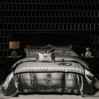 Thumbnail for Italian Classic Luxury Jacquard Egyptian Cotton 1000TC Embroidered Bedding Set