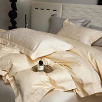 Thumbnail for Champagne Luxury Jacquard Egyptian Cotton Silky Decor Bedding set