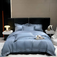 Thumbnail for Luxurious White Grey Hotel Style Duvet Cover Set, 600TC Egyptian Cotton Bedding Set