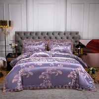 Thumbnail for Green Gold Jacquard Weave Chic Soft Satin Bedding Set