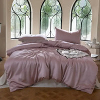 Thumbnail for Grey Pink Premium Organic Eucalyptus Lyocell Silky Soft Cooling Bedding Set