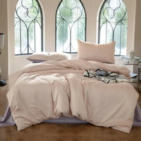 Thumbnail for Grey Pink Premium Organic Eucalyptus Lyocell Silky Soft Cooling Bedding Set