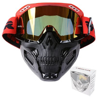 Thumbnail for White Black Skull Motorcycle Helmets Goggles Cycling Glasses Men Motocross Face Anti-UV
