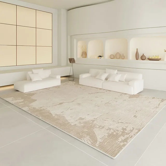 Luxury Beige Soft Large Area Rug Carpets Comfortable Bedroom