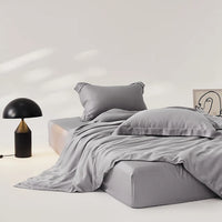 Thumbnail for Gray Black Premium Soft Silky Skin-friendly Lyocell Eucalyptus Fiber Bedding Set