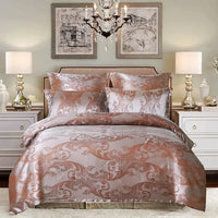 Thumbnail for Premium Brown Gold Jacquard Baroque For Adults Duvet Cover Bedding Set