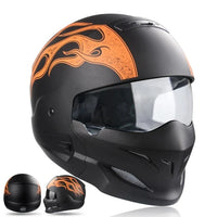 Thumbnail for Retro Black Silver Motorcycle Helmets Moto Sport